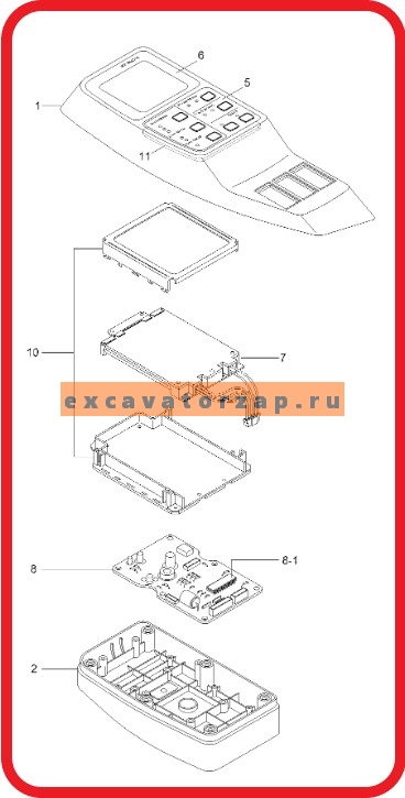 Монитор 21N8-30013 (панель приборов, дисплей) экскаватора HYUNDAI R140LC-7, R140W7, R160LC7, R170W7, R180LC7, R200W7, R210LC7, R210LC7H, R210NLC7, R250LC7, R290LC7, R290LC7A, R290LC7H, R305LC7, R320LC7, R320LC7A, R360LC7, R360LC7A, R450LC7, R450LC7A, R500