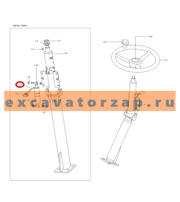 Амортизатор ZTAZ-00019 HYUNDAI рулевой колонки экскаватора погрузчика HYUNDAI H940S