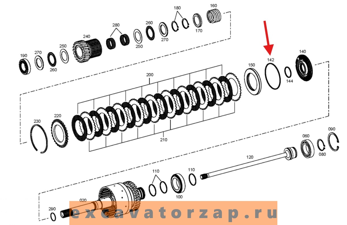 Кольцо круглого сечения O-RING ZGAQ-03004 муфты КПП экскаватора погрузчика HYUNDAI H940S