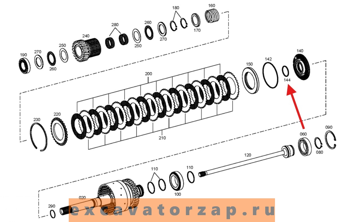 Кольцо круглого сечения O-RING ZGAQ-03122 муфты КПП экскаватора погрузчика HYUNDAI H940S