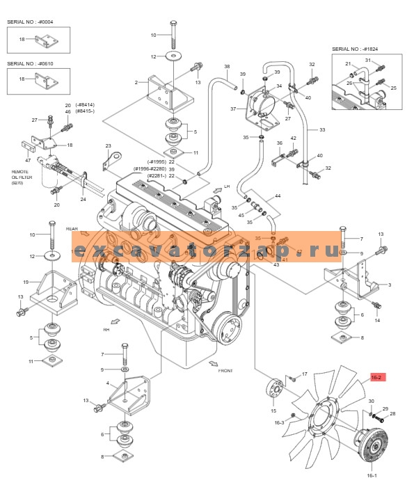 Вентилятор 11Q6-01230 (аналог, КНР) охладения двигателя экскаватора HYUNDAI R140LC-9S, R170W-9, R180W-9S, R180LC-9S