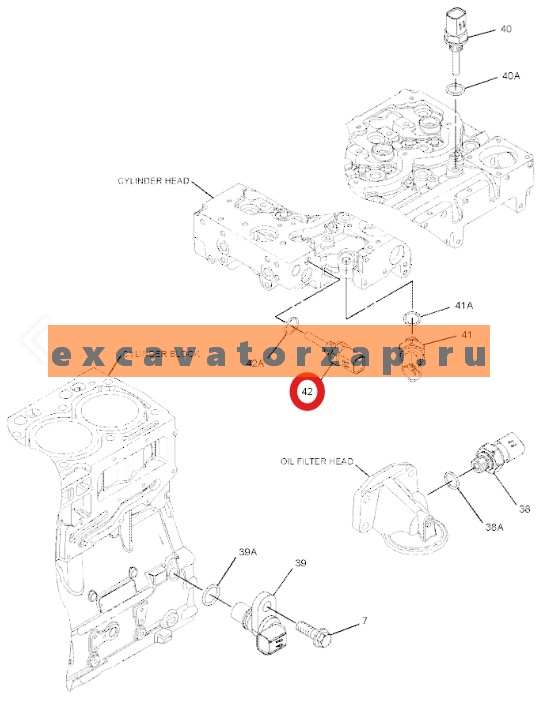 Датчик температуры охлаждающей жидкости 278-5307, 2785307 (аналог) двигателя PERKINS
