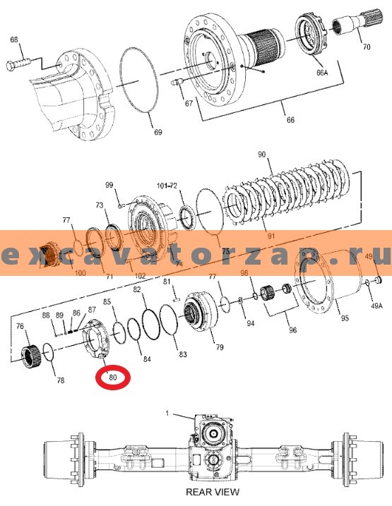 Поршень 328-8803, 3288803 моста экскаватора CAT M313D, M315D 2