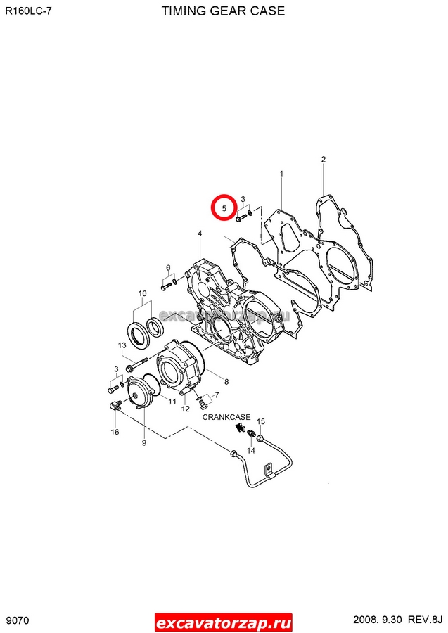 Прокладка передней крышки 32A11-00200 двигателя экскаватора Hyundai