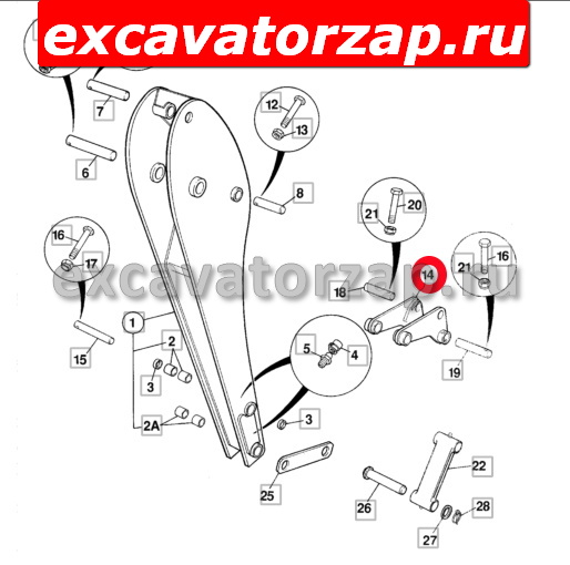 Рычаг заднего ковша (трапеция, бумеранг) 335/05602, 125/79900 экскаватора погрузчика JCB 3CX, 4CX