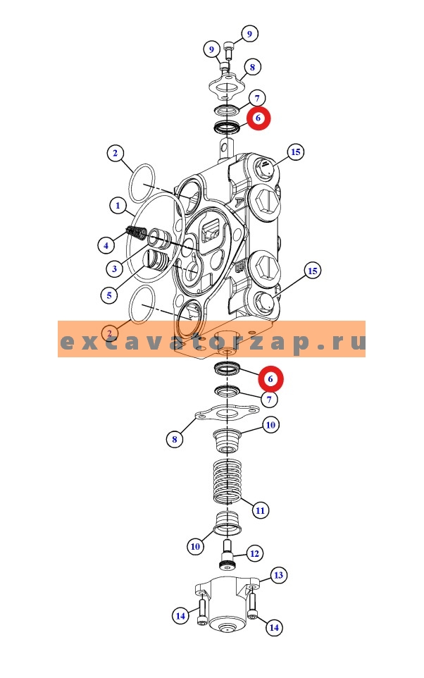 Манжета 576-0320, 5760320 (оригинал, CAT) золотника гидрораспределителя экскаватора погрузчика CAT428