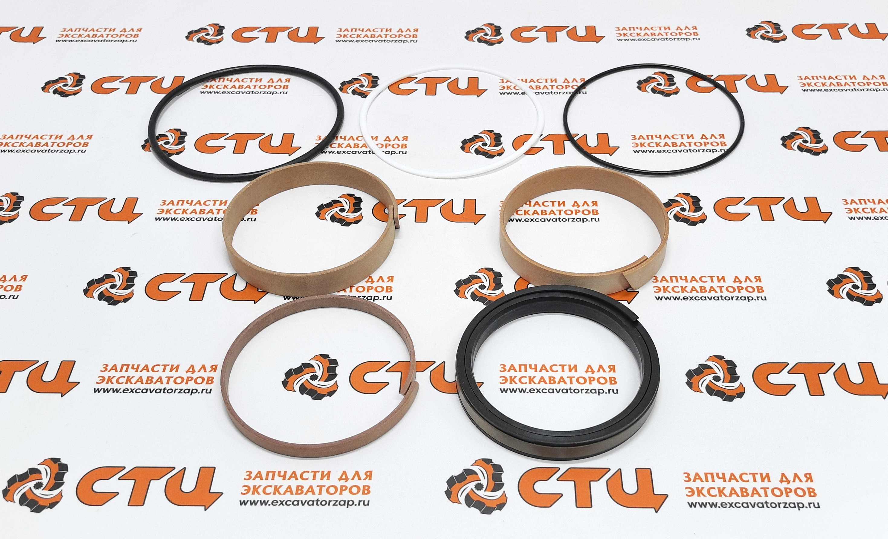 Ремкомплект AH149847 (АНАЛОГ, КНР) поршня гидроцилиндра стрелы экскаватора погрузчика John Deere 315SK, 325J, 325K