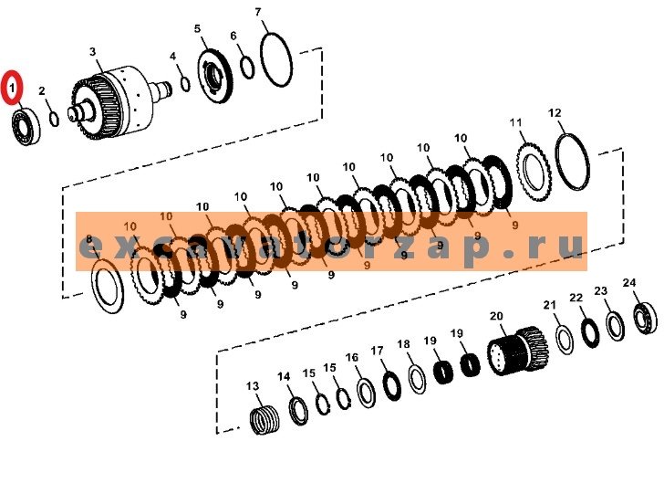 Подшипник 4661.201.003, 4661201003, 4661-201-003 (аналог, FERSA) муфты КПП экскаватора погрузчика HYUNDAI H940S