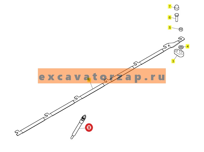 Свеча накаливания 452-3112, 4523112 (аналог, Турция) двигателя CAT C4.4, C6.6