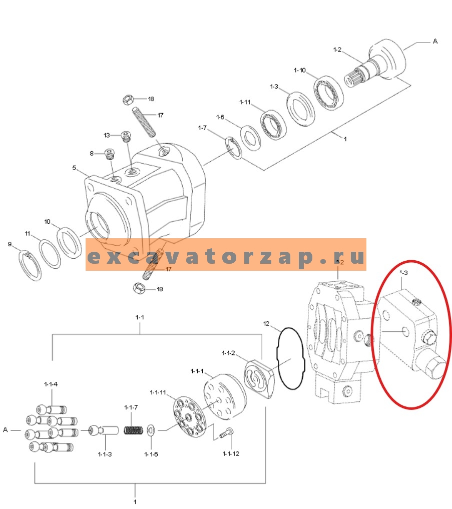 Блок клапанов XJDD-00325 экскаватора HYUNDAI R140W7, R140W7A, R140W9S, R170W7, R170W7A, R170W9S, R180W9S