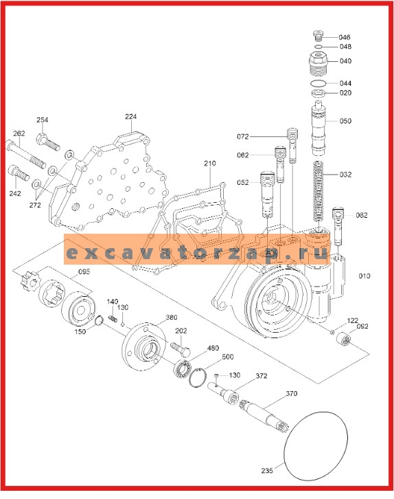 Насос КПП 4143.142.013, 4143142013, 4143-142-013 (аналог, Турция) экскаватора HYUNDAI
