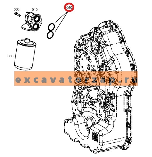 Кольцо уплотнительное O-RING ZGAQ-01901 головы фильтра КПП экскаватора погрузчика HYUNDAI H940S